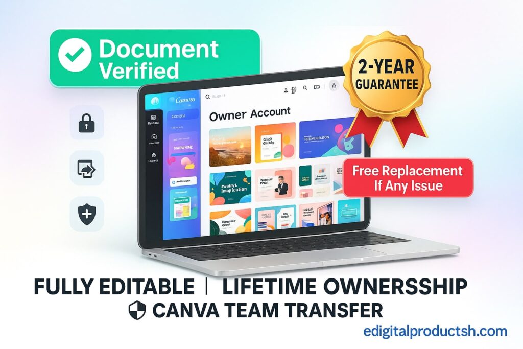 Verified Canva Owner Account – Lifetime Access | 2-Year Guarantee + Free Replacement