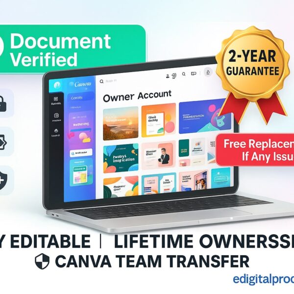 Verified Canva Owner Account – Lifetime Access | 2-Year Guarantee + Free Replacement
