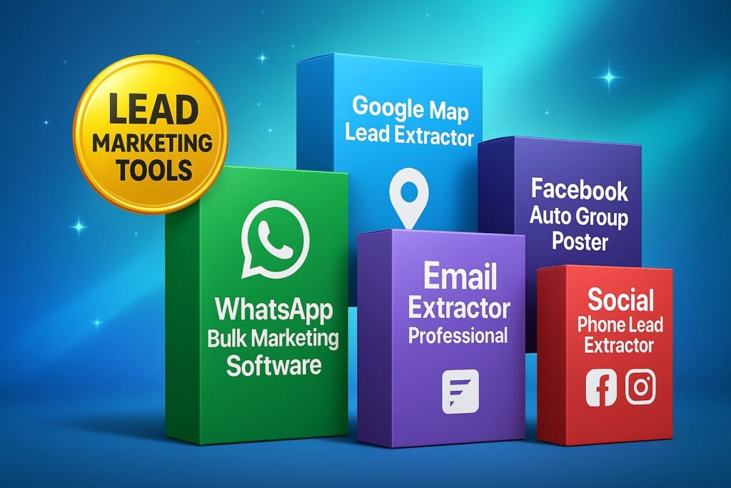 All-in-One Lead Marketing Tools Bundle – WhatsApp, Email, Facebook, Social & Google Lead Extractor Software